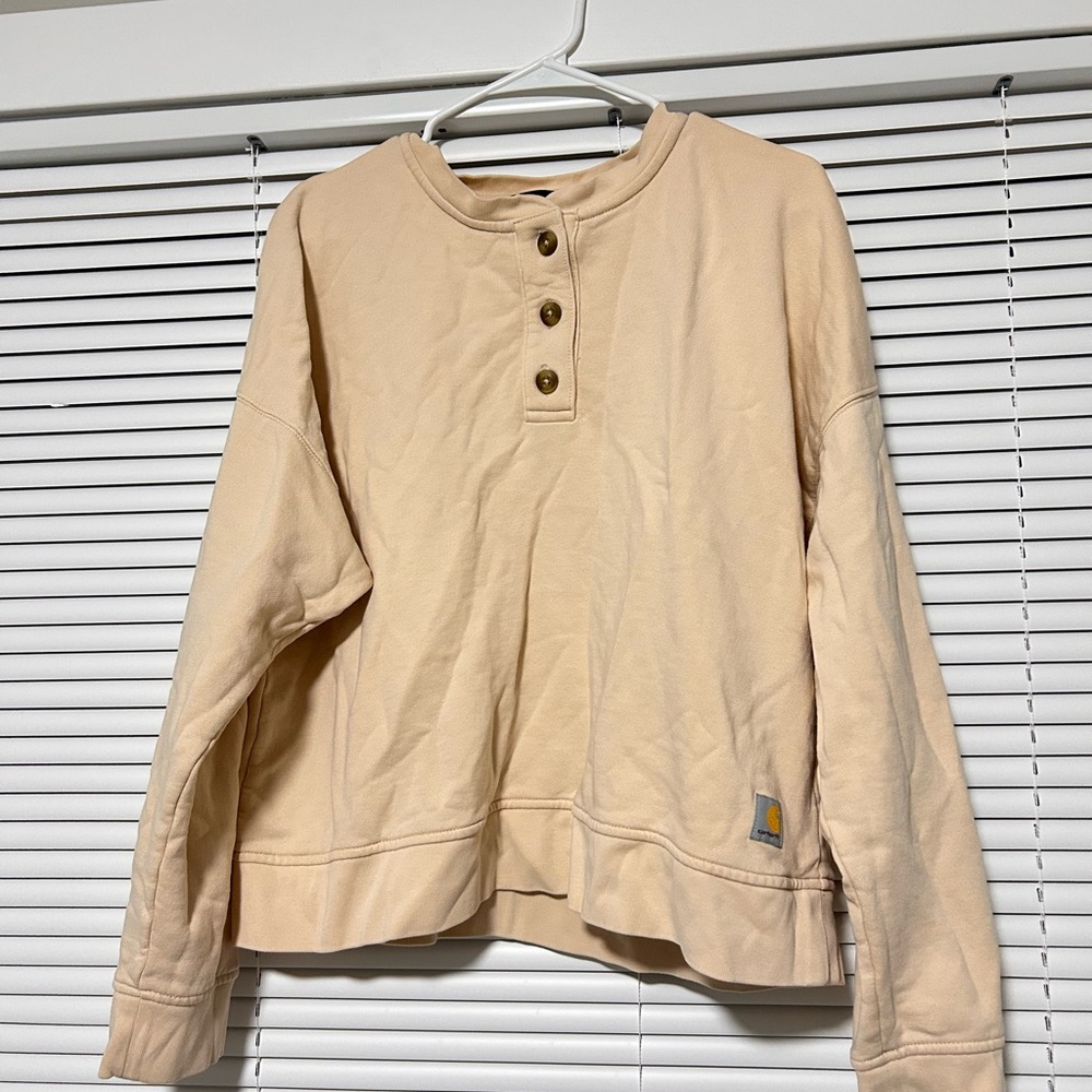 Carhartt Women's Beige Button-Up Sweater